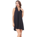 Kate Kasin Sexy Womens sans manches V-Neck coton robe mini robe noire KK000650-1